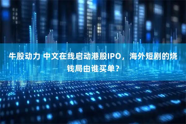 牛股动力 中文在线启动港股IPO，海外短剧的烧钱局由谁买单？